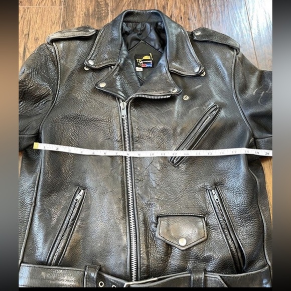 Vintage Heavy Motorcycle Jacket with Eagle Patch - Picture 8 of 9
